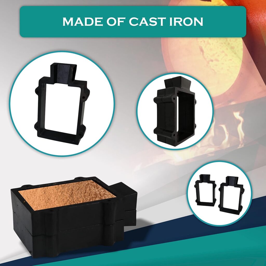 Cast Iron 2-Part Flask Mold Frame for Sand Casting Jewelry Metal Casting Making Tool……